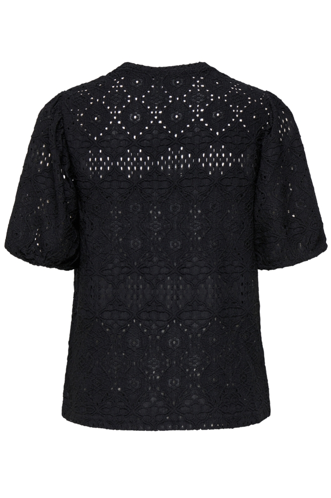 ONLLUZ S/S PUFF SLEEVE TOP JRS 15350468 BLACK